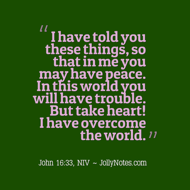 Jesus Has Overcome - Jesus Has Overcome The World! Encouraging Scriptures & Bible Verses.